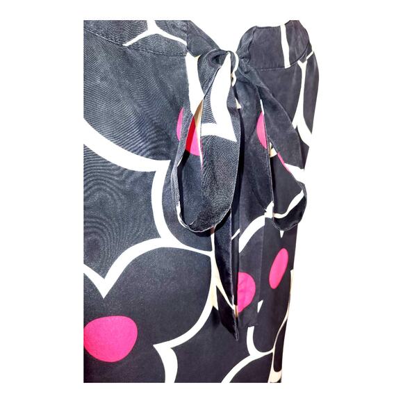 Becky & Max NY Women's 100% Silk Pleated Front Ruffle Bottom Baby Doll Dress 6 - Picture 4 of 6